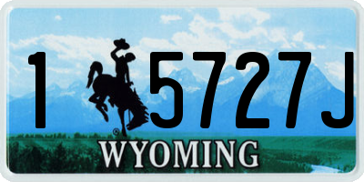 WY license plate 15727J