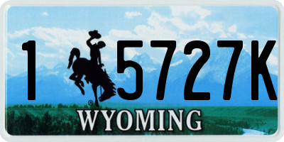 WY license plate 15727K