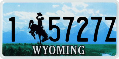 WY license plate 15727Z