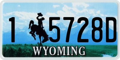 WY license plate 15728D