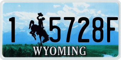 WY license plate 15728F