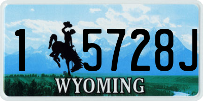WY license plate 15728J