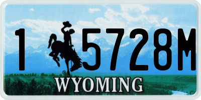 WY license plate 15728M