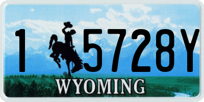 WY license plate 15728Y