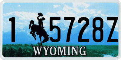 WY license plate 15728Z