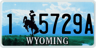 WY license plate 15729A