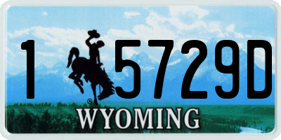 WY license plate 15729D