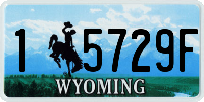 WY license plate 15729F