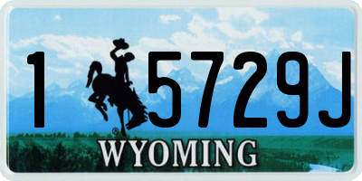 WY license plate 15729J