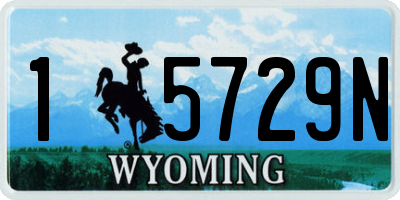 WY license plate 15729N