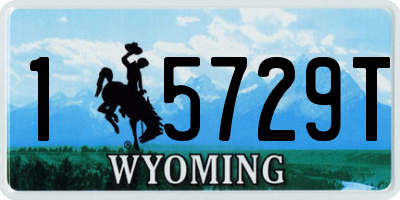 WY license plate 15729T