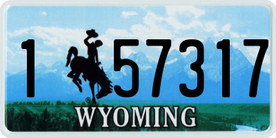 WY license plate 157317