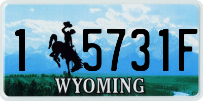 WY license plate 15731F