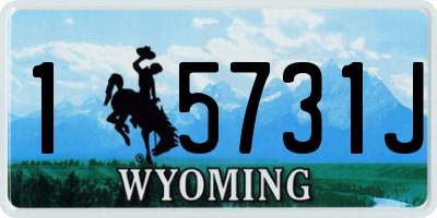 WY license plate 15731J