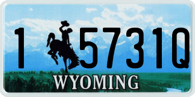 WY license plate 15731Q