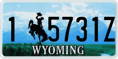WY license plate 15731Z