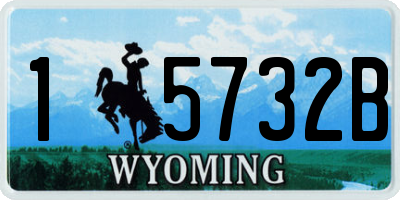 WY license plate 15732B
