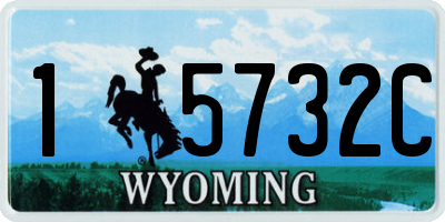 WY license plate 15732C