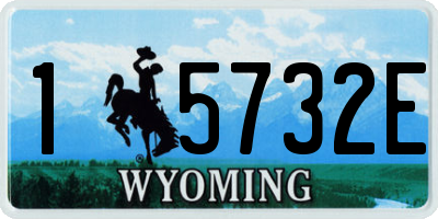 WY license plate 15732E