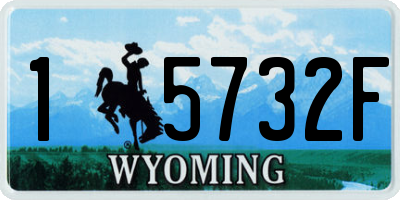 WY license plate 15732F