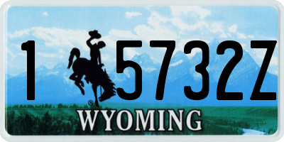WY license plate 15732Z