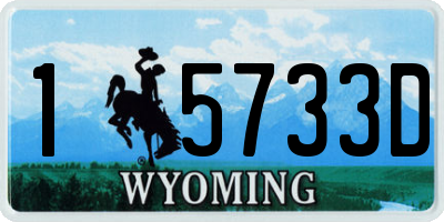 WY license plate 15733D