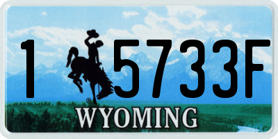 WY license plate 15733F
