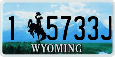 WY license plate 15733J