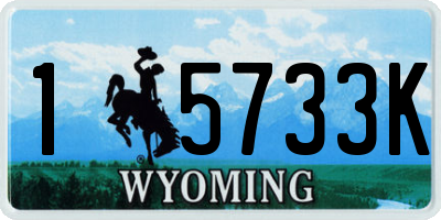 WY license plate 15733K
