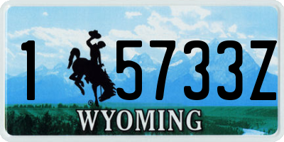 WY license plate 15733Z