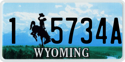 WY license plate 15734A