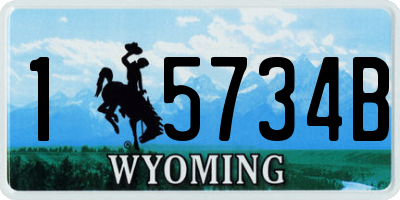 WY license plate 15734B