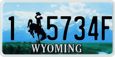 WY license plate 15734F