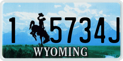 WY license plate 15734J