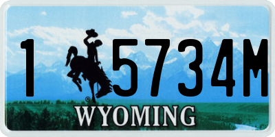WY license plate 15734M