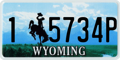 WY license plate 15734P
