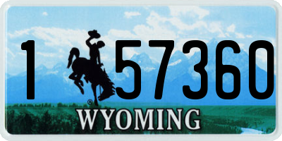 WY license plate 157360