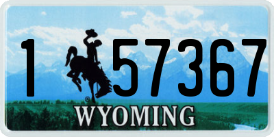 WY license plate 157367