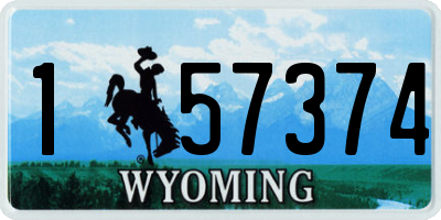 WY license plate 157374