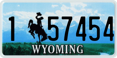 WY license plate 157454