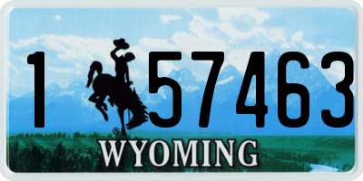 WY license plate 157463