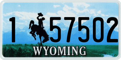 WY license plate 157502