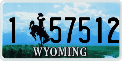 WY license plate 157512