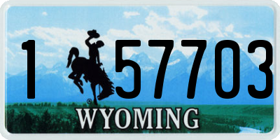 WY license plate 157703