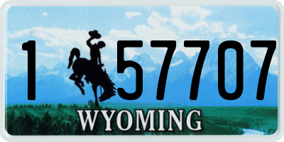 WY license plate 157707