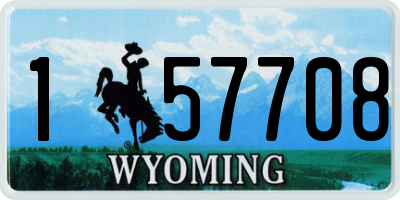 WY license plate 157708