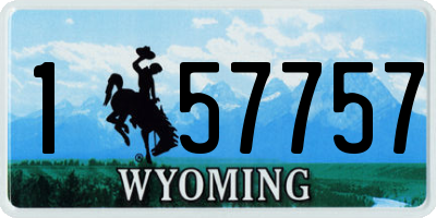 WY license plate 157757