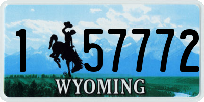WY license plate 157772