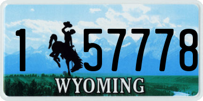 WY license plate 157778
