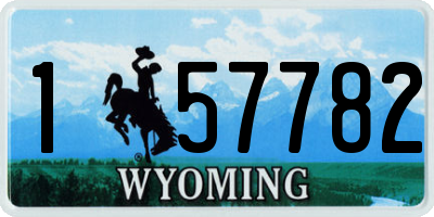 WY license plate 157782